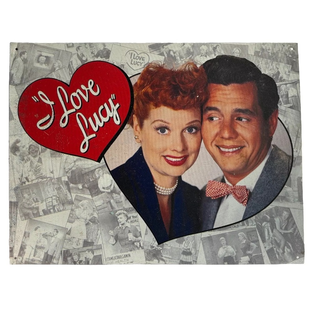 Vintage I Love Lucy Show Wall Art Decor Metal Tin Sign Lucy And Ricky 16” x 12”